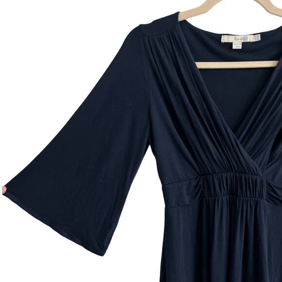 Boden Women’s Navy V-Neck Jersey Dress Flare Sleeve 3/4-Length US 4R/UK 8R - Picture 2 of 6